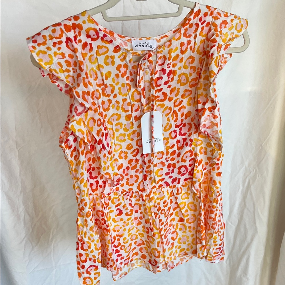 😻5for$15😻Emily Wonder Leopard Print Top NWT S